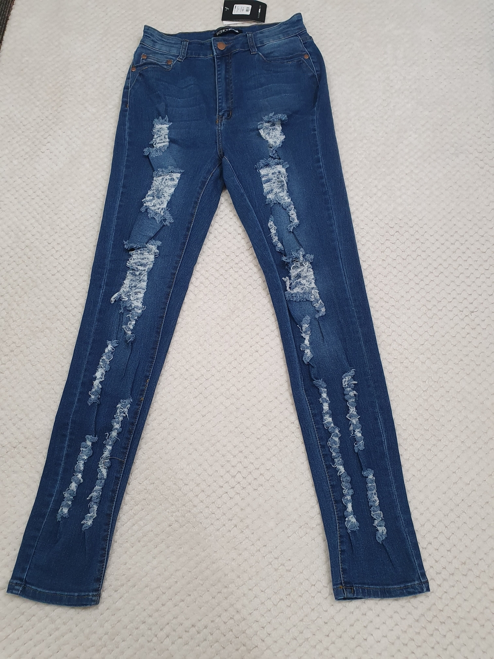 NWT Fashion Nova Nanette High Rise Distressed Skinny Jeans | Size 11